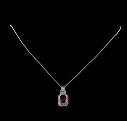 2.75 ctw Ametrine and Diamond Pendant With Chain - 14KT White Gold