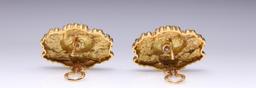 Pair of 18K Yellow Gold & Diamond Chrysanthemum Earrings by R.L. Kay