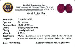 9.70 ctw Oval Mixed Ruby Parcel