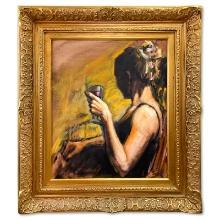 Portrait of Woman at Bar by Perez Original