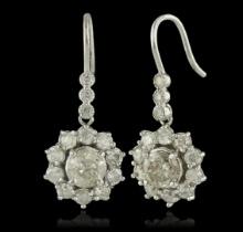 14KT White Gold 3.72 ctw Diamond Earrings