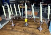 QTY. 3 - CANDLEBRAS (WITH CANDLES)  X $