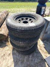 (4) 6 Lug Rims W/ St225/75/r15 Tires
