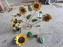 (3) Sunflower Metal Yard Art