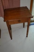 Antique Single Drawer End Table on Skinny Legs
