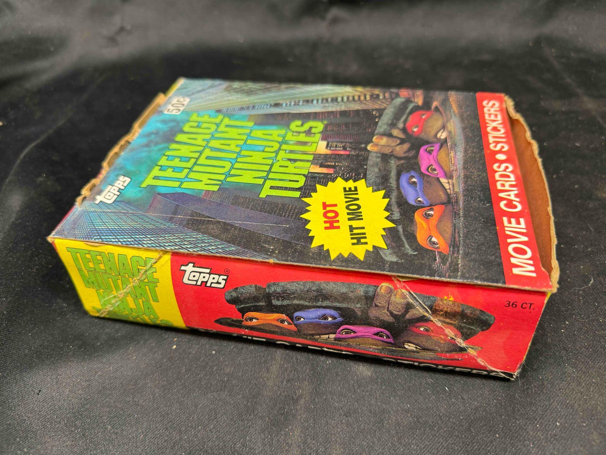Teenage Mutant Ninja Turtles 1990 Topps Cards Box 36 SEALED Wax Packs W/ Poster