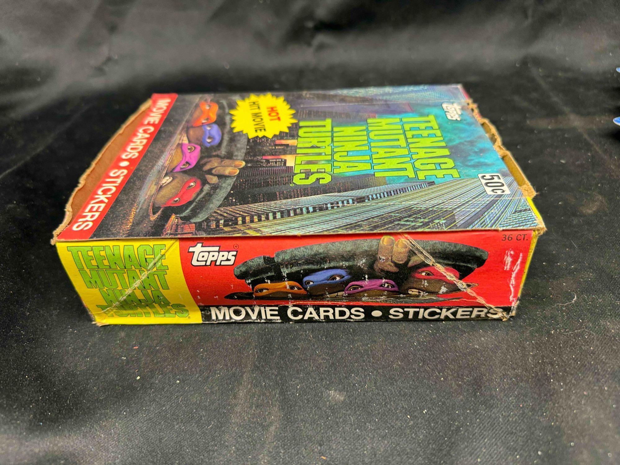 Teenage Mutant Ninja Turtles 1990 Topps Cards Box 36 SEALED Wax Packs W/ Poster