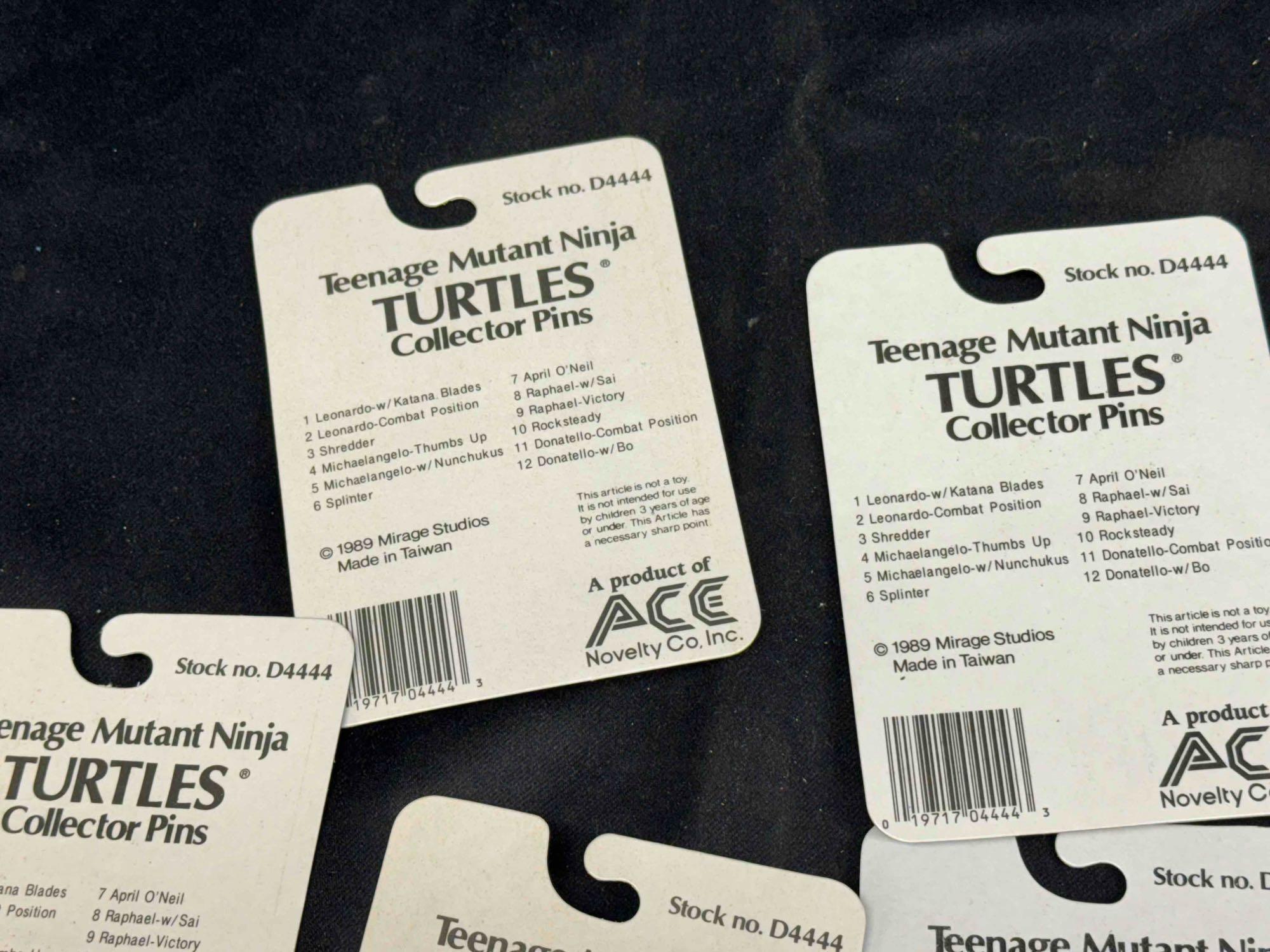 8 TMNT 1989 Collector Pins Ace Novelty Mirage Studio Collectibles