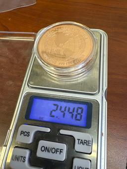 2x 1 Oz .999 Fine Copper Bitcoin Bullion Coins 2.44 Oz