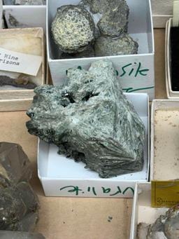 Flat of Crystal Mineral Specimens Crococite, Selenite, Calcite more