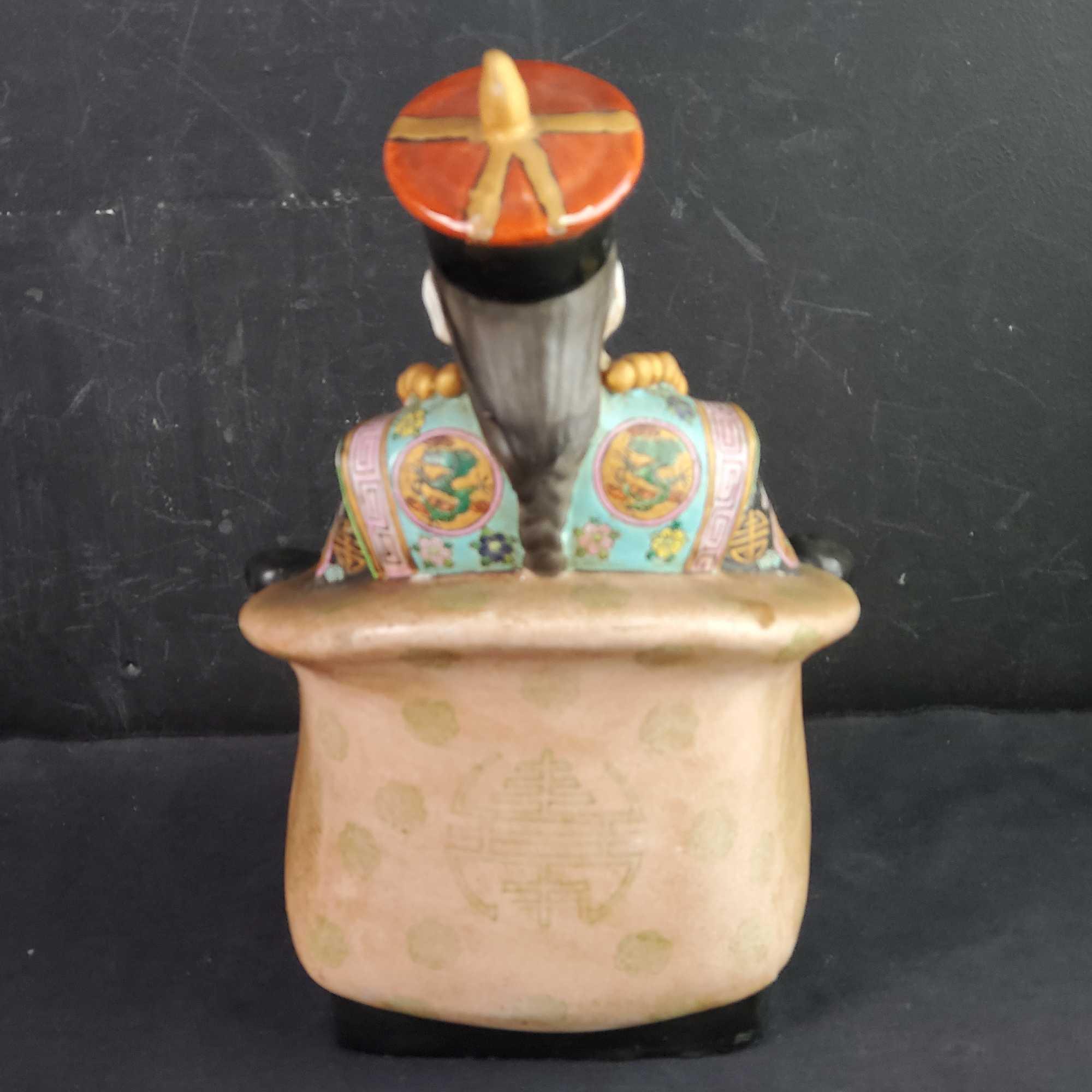 Vintage handmade/painted porcelain emperor figurine vase gold rim bowl Vienna porcelain piece