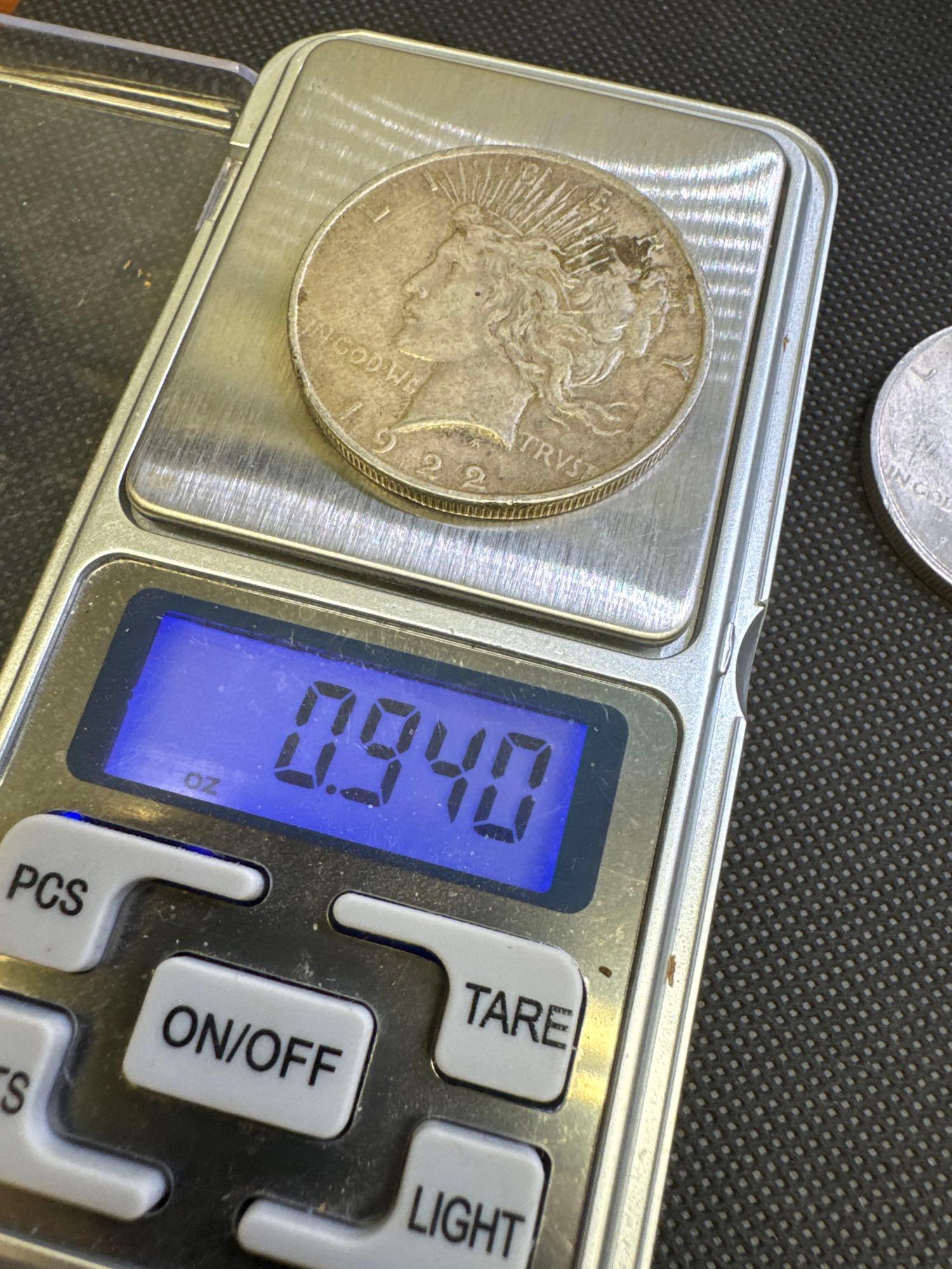 2x Silver Peace Dollars 90% Silver Coins 1.88Oz