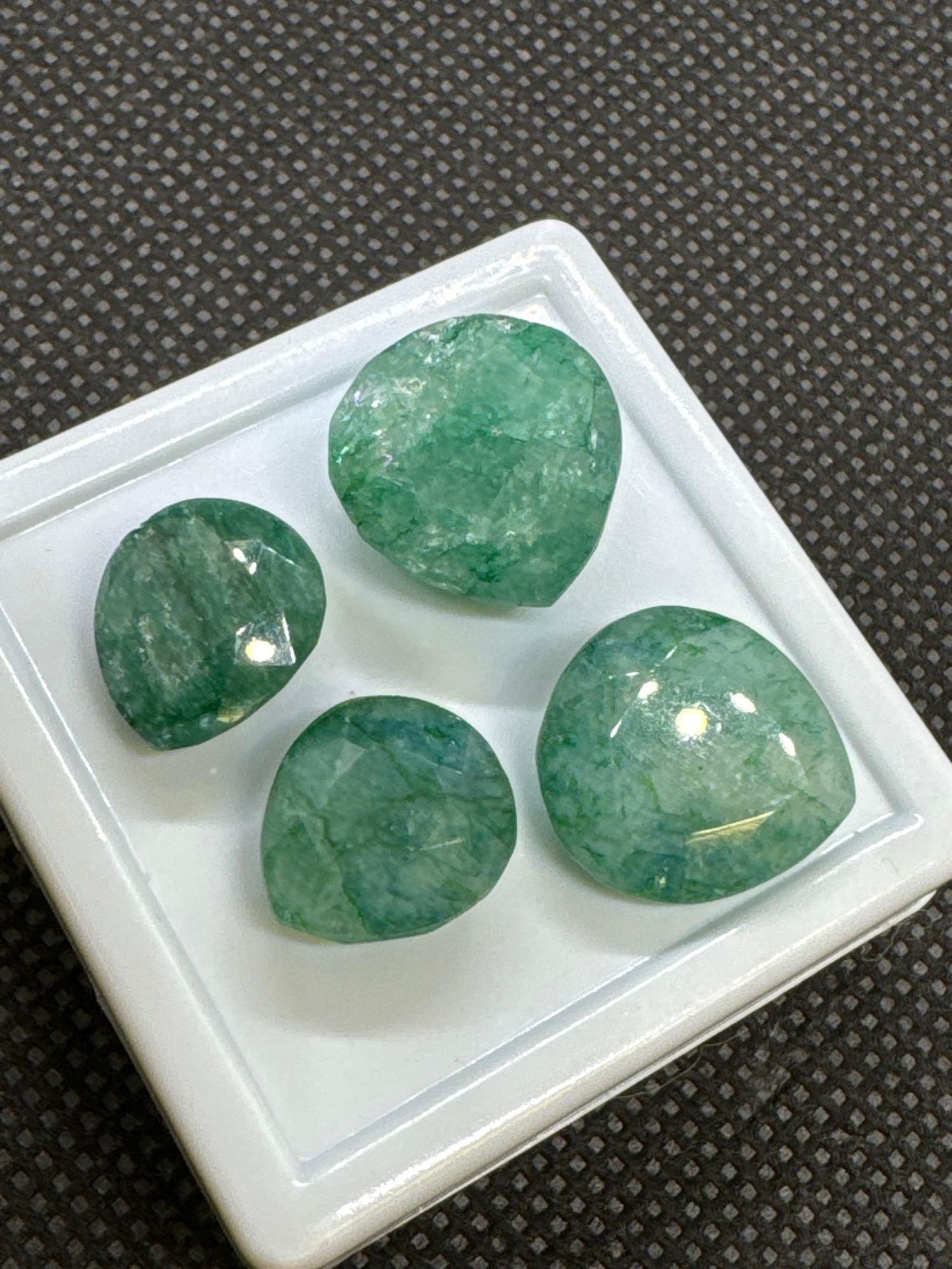 4x Green Pair Cut Emerald Gemstones 28.95Ct