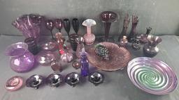 Large box various colored glassware