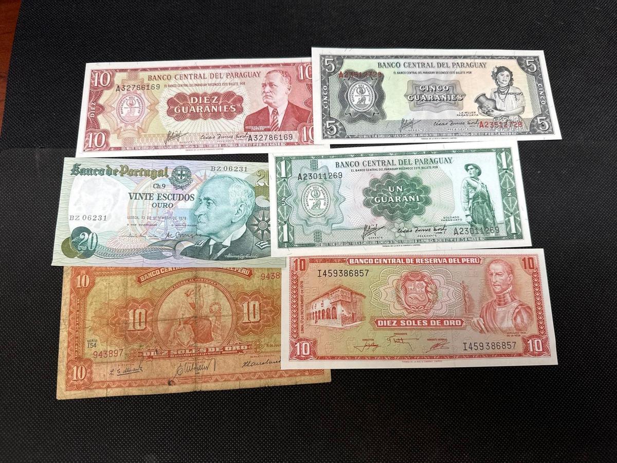 Foreign Banknotes Paraguay, Portugal,