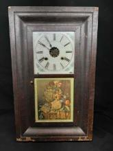 Antique Mahogany 1840-1850 Seth Thomas Ogee Mantle Shelf Clock