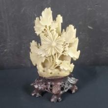 Vint Chinese Soapstone Sculpture Bird And