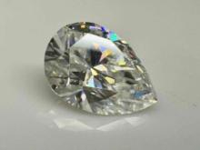 8.4ct Pear Cut Moissanite Diamond Gemstone GRA Cert