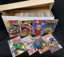 Long Box Approx 250 Comics. Evil Ernie, Dinosaurs, Spider-Man X-Men Hulk more
