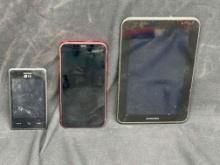 Product Red IPhone, LG Phone, Samsung Tablett