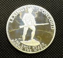 1 Oz Sterling Silver Lexington Concord Bullion Coin