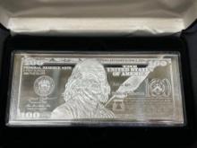 2016 $100 Quarter Pound Silver Note 4 Troy Oz .999 Fine Silver
