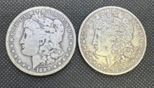 2x 1889 Morgan Silver Dollars 90% Silver Coins 53.49 Grams