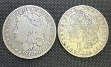 2x 1880-O Morgan Silver Dollars 90% Silver Coins 52.64 Grams