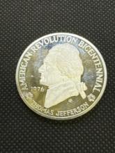 Thomas Jefferson bicentennial Silver commemorative coin 30.81 Grams