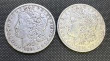2x 1891 Morgan Silver Dollars 90% silver Dollars 53.13 Grams