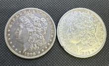 2x 1896 Morgan Silver Dollars 90% Silver Coins 53.13 Grams