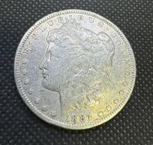 1887-O Morgan Silver Dollar 90% Silver Coin 26.23 Grams