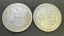 2x 1885 Morgan Silver Dollars 90% Silver Coins 52.52 Grams
