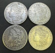 4x 1879 Morgan Silver Dollar 90% Silver Coins 105.52 Grams