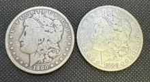 2x 1880 Morgan Silver Dollars 90% Silver Coins 51.55 Grams