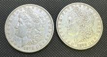 2x 1878 Morgan Silver Dollars 90% Silver Coins 53.27 Grams