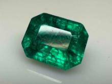 Exquisite 7.8ct Emerald cut Emerald Gemstone Alien Glow