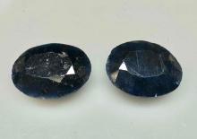 Pair of Oval Cut Sapphire Gemstones 26ct Total
