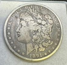 1891-O Morgan Silver Dollar 90% Silver Coin 25.99 Grams