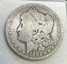 1886-O Morgan Silver Dollar 90% Silver Coin 25.59 Grams