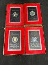 4 Eisenhower Dollars United States Proof Dollar 1971-1974 40% Silver Coin