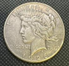 1926 Silver Peace Dollar 90% Silver Coin 26.61 Grams