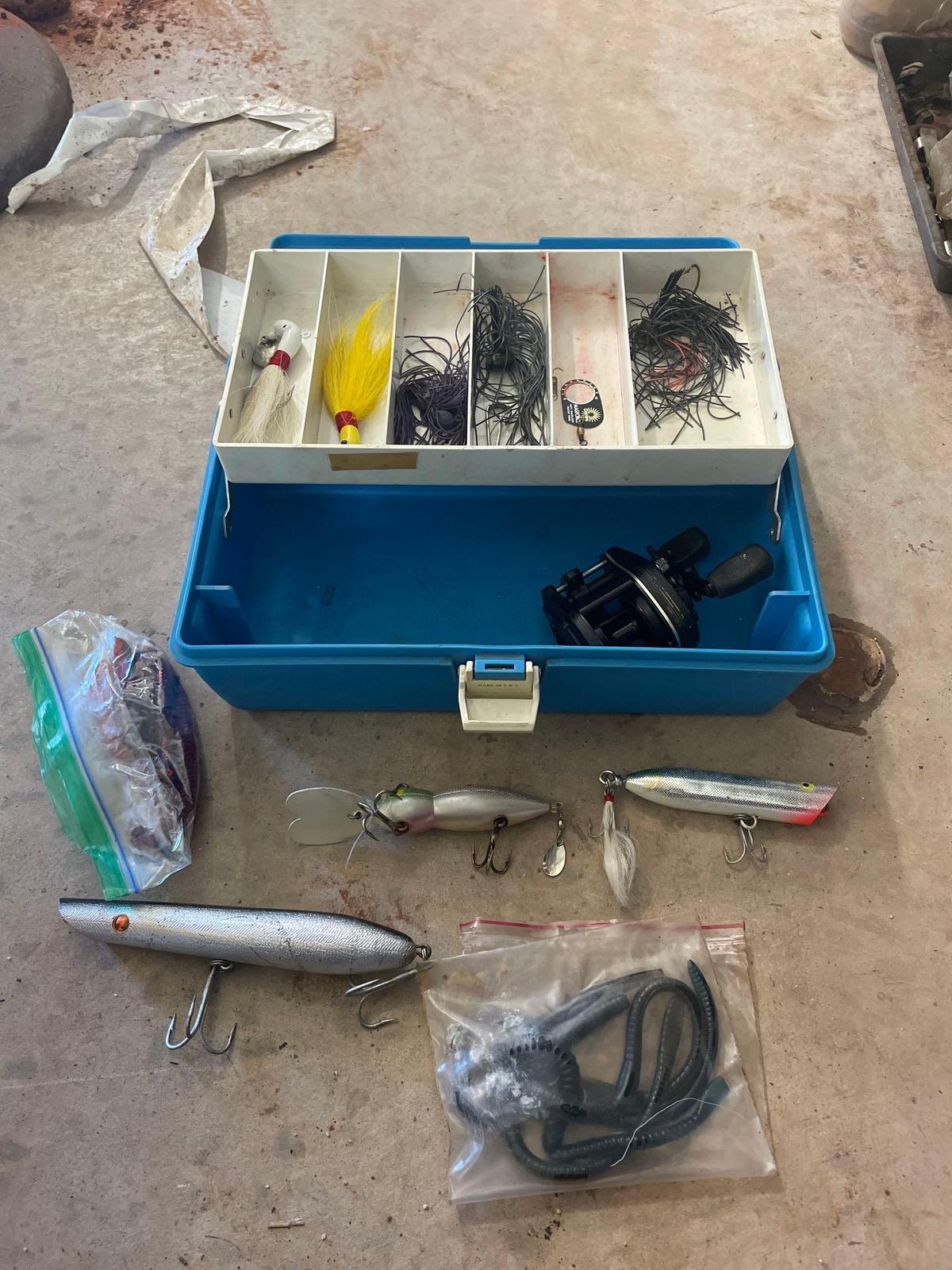 tackle box and reel