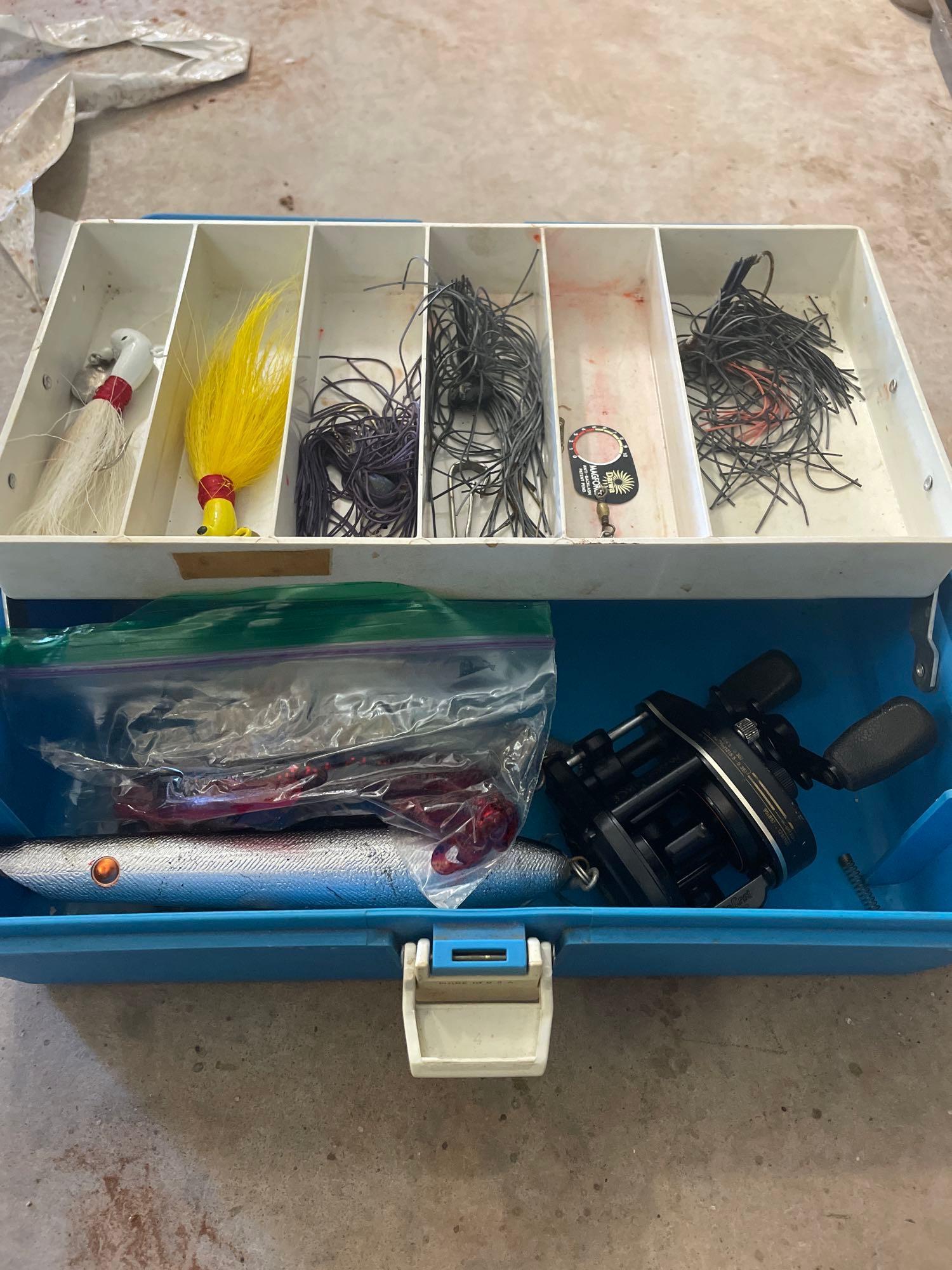 tackle box and reel