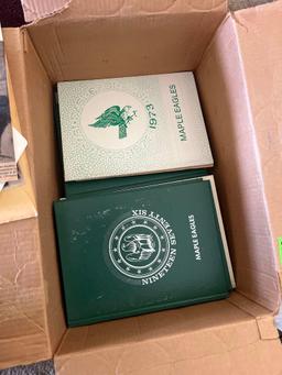 box of maple eagles and el Reno year books