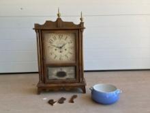 Vintage New England Clock Company Clock & Halls Rose Parade Casserole Dish