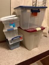 Misc plastic totes and lids