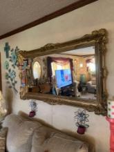 Wall mirror Mirror 31 x 55 inch and two flower candle holders