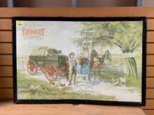 Vintage Hickman Ebbert Wagon Company In The Shade Of The Old Apple Tree Decorative Tin Metal Sign