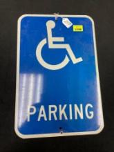 1 Metal Reflective Handicap Parking Sign